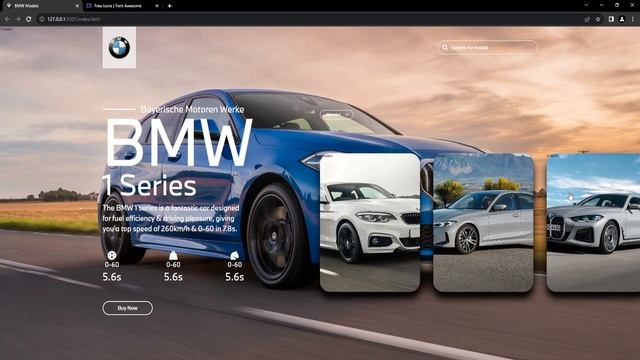 How to build a card carousel using HTML, CSS & JavaScript | BMW Concept Landing Page Website смотреть онлайн