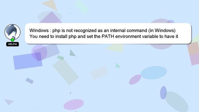 Windows : php is not recognized as an internal command (in Windows) смотреть онлайн