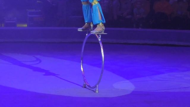 Светлана Ризина и Юрий Мишан - эквилибристы на катушках и вольностоящих кольцах с хула-хупами. смотреть онлайн