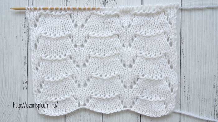 Ажурный волнистый узор спицами, мастер класс.mp4 смотреть онлайн