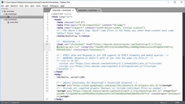 Урок 2. Фреймворк Bootstrap 4. Установка Bootstrap 4. Варианты установки. Уроки смотреть онлайн