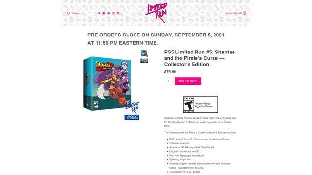 PRE-ORDER close off date for PS5 SHANTAE and the Pirate's Curse смотреть онлайн
