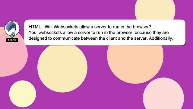 HTML : Will Websockets allow a server to run in the browser? смотреть онлайн