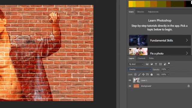 Photoshop in minutes : how to Merge image with wall images ? - Graffiti Street Art - Mural picture смотреть онлайн