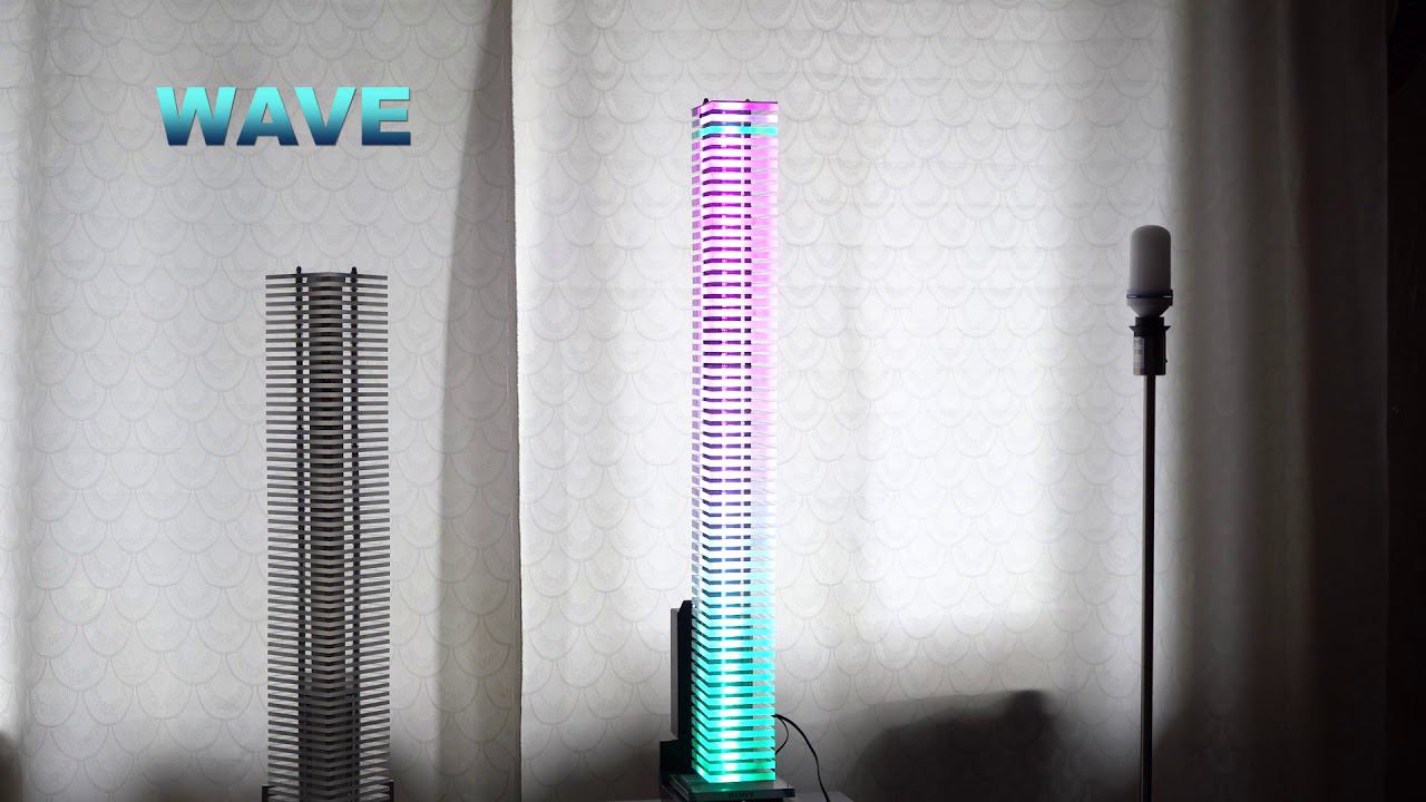 Led tower - Vu Meter in daylight. Цветомузыкальная башня днем. смотреть онлайн