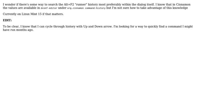 Unix & Linux: Search Alt+F2 history in Cinnamon desktop environment смотреть онлайн