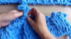 Плед из Alize Рuffy. Узор «Шахматка»