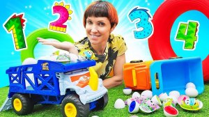 Считаем яйца с сюрпризами! Игрушки ищут цифры 1️⃣2️⃣3️⃣ Развивающие видео для малышей Капуки Кануки