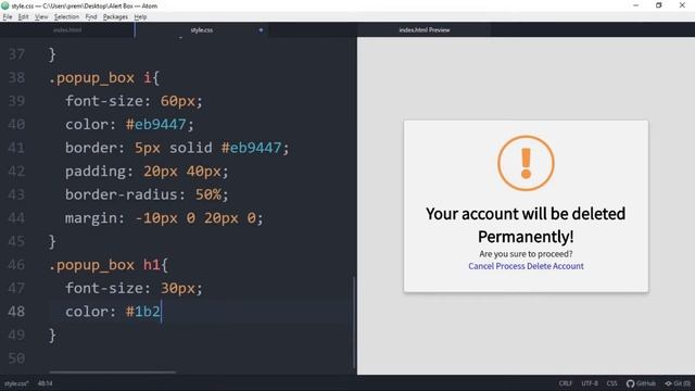 Custom Alert Popup Box using HTML CSS & Javascript смотреть онлайн
