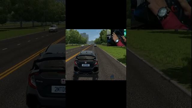 Honda Civic Driving in City Car Driving | Logitech g29 wheelcam gameplay смотреть онлайн