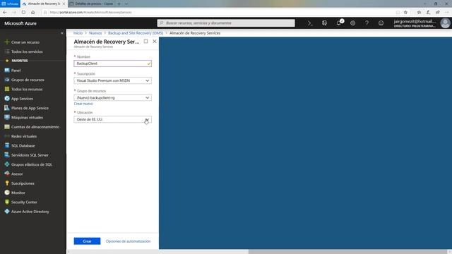 Crear almacén de copias de seguridad para Windows 10 en Microsoft Azure смотреть онлайн