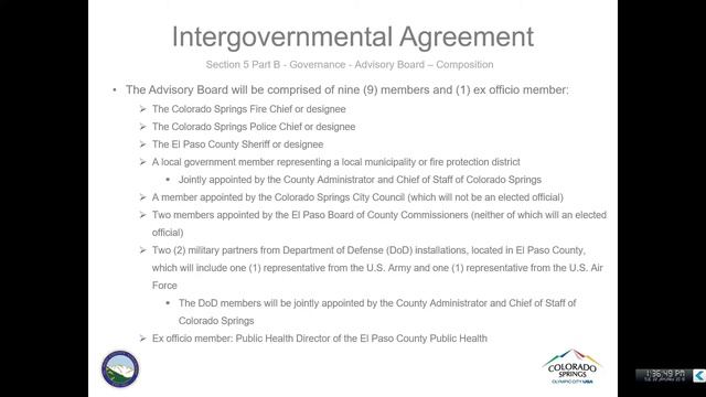 Pikes Peak Regional Office of Emergency Management - Intergovernmental Agreement смотреть онлайн