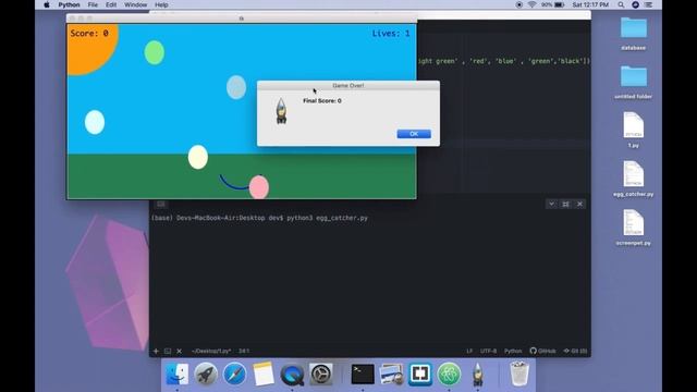 3. Egg and catcher | python game project | advance python full project смотреть онлайн