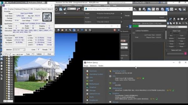 i9-9900K Processor 8core/16thread vray cpu test