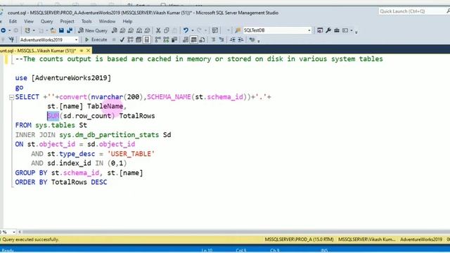 How to get table row count in SQL Server смотреть онлайн