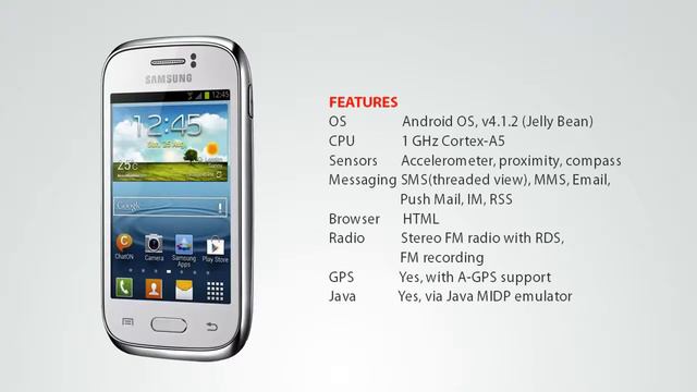 Samsung Galaxy Young S6310 Unlocked Quadband Dual SIM Phone смотреть онлайн