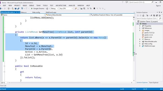 jQuery dynamic menu from database in asp net смотреть онлайн