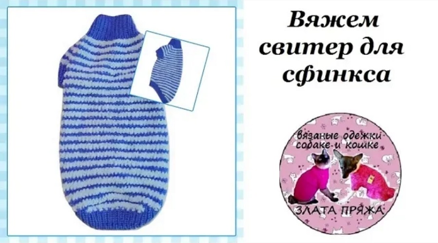 Вяжем свитер для сфинкса МК смотреть онлайн