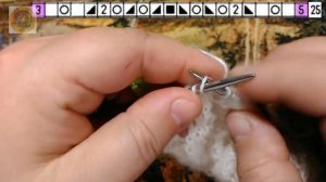 3.  Шаль спицами "КЛЕМАТИС".  21-36 ряд. Вязание.