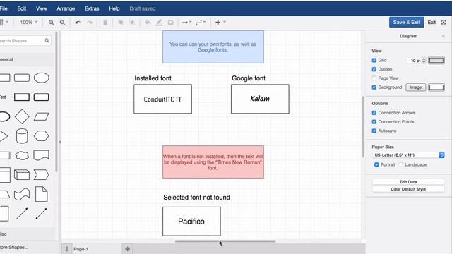 Use your own custom fonts in draw.io for Atlassian Confluence Server смотреть онлайн
