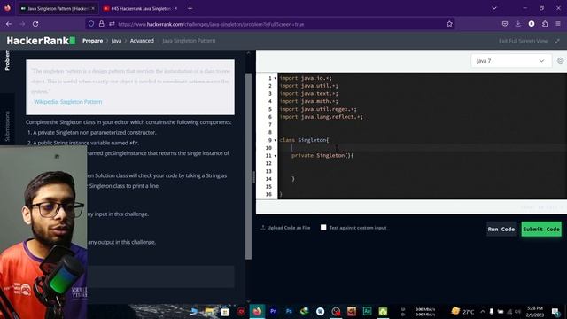 Java Singleton Pattern HackerRank solution bangla | the cracker смотреть онлайн