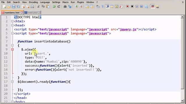 Mysql Insert Operation using Jquery Ajax & PHP смотреть онлайн