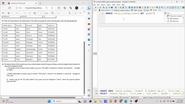Data Base Task 06 |Write an Update Query Statement | Java Institute смотреть онлайн