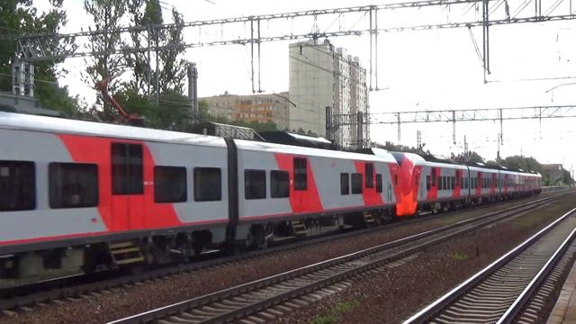 Электропоезда ЭС1-021 + ЭС1-044 "Ласточка" №732 "Москва - Нижний Новгород" смотреть онлайн