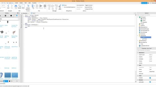 Roblox Studio : How to make Gui when equip tools смотреть онлайн