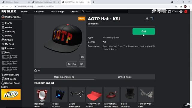 [FREE ITEMS] How to get KSI - GOLDEN HEADPHONES and KSI - AOTP HAT! (KSI EVENT) [ROBLOX] смотреть онлайн