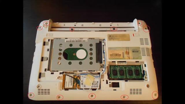 demontaż, rozkręcanie laptopa Acer Aspire One 532h смотреть онлайн