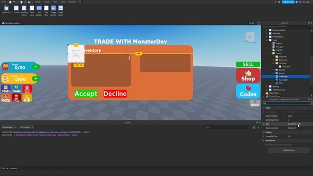 Creating a Trade Gui! Roblox Studio Simulator Guide Episode 31 смотреть онлайн