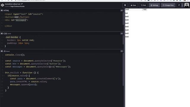 DOM Mutation Observer - quick demo | JavaScript tips | web development | Codepen.io | #014 смотреть онлайн