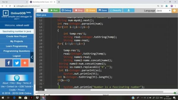 FASCINATING NUMBER IN JAVA