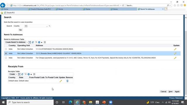 Oracle EBS:- AR Remit to Addresses смотреть онлайн
