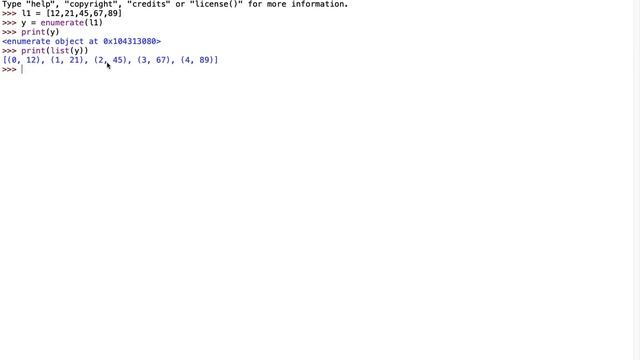 Python LIST enumerate function смотреть онлайн