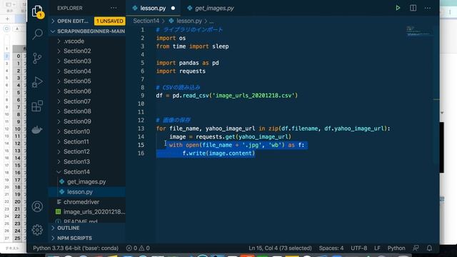 【Python × スクレイピング入門⑭】最終回！自動で画像を保存しよう！【最後まで学べる】 смотреть онлайн
