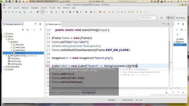 32 JAVA Swing GUI JLabel смотреть онлайн