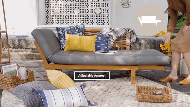 Auburn Teak Wicker Outdoor Convertible Sofa Daybed - Cambridge Casual смотреть онлайн