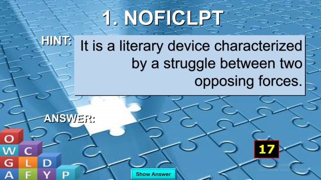 WORD JUMBLE GAME | INTERACTIVE GAME PRESENTATION | ENGLISH 7 TYPES OF CONFLICT смотреть онлайн