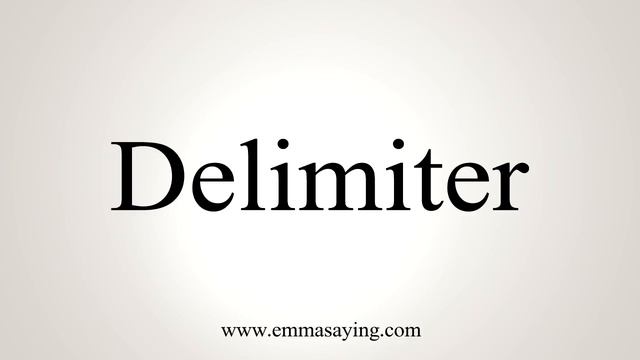 How To Say Delimiter смотреть онлайн