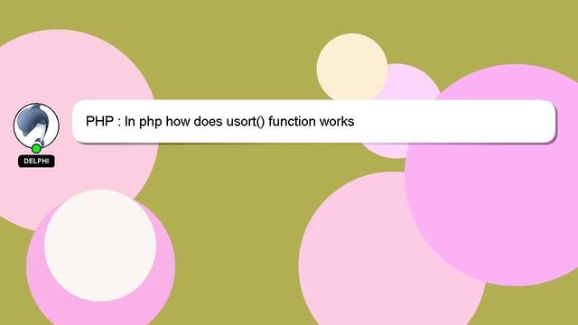 PHP : In php how does usort() function works смотреть онлайн