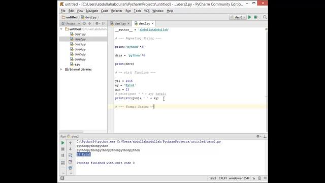 Temel Python Dersleri 2 Repeating str Format Input смотреть онлайн