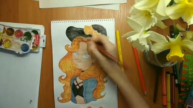 РИСУЮ #2 ?/ ДЕВОЧКА с оранжевыми волосами ?