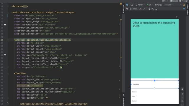 Bottom sheet with a list and a pull to refresh action on Android смотреть онлайн