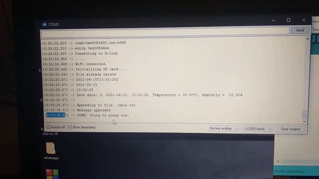 ESP32 with temperature log on SD card with deep sleep enabled смотреть онлайн
