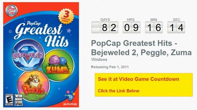 PopCap Greatest Hits - Bejeweled 2, Peggle, Zuma PC Countdown смотреть онлайн