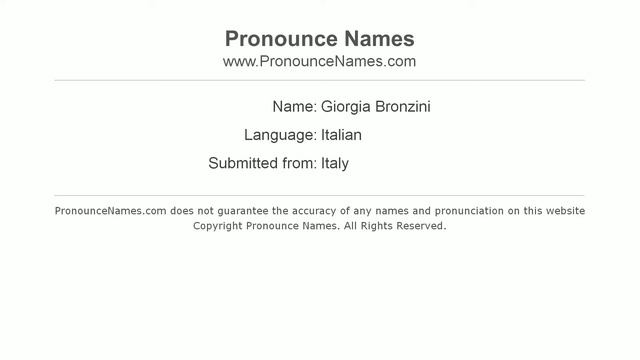 How to pronounce Giorgia Bronzini (Italian/Italy) - PronounceNames.com смотреть онлайн