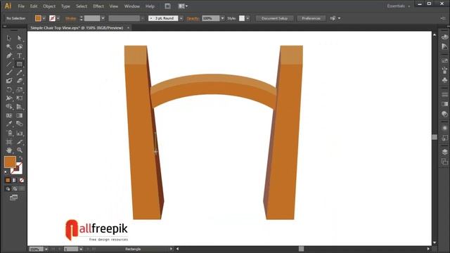 How to Create Chair in Illustrator | Top View Furniture Design смотреть онлайн