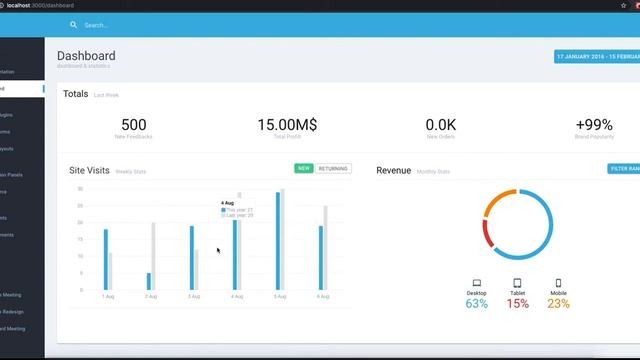 React, Material UI dashboard смотреть онлайн
